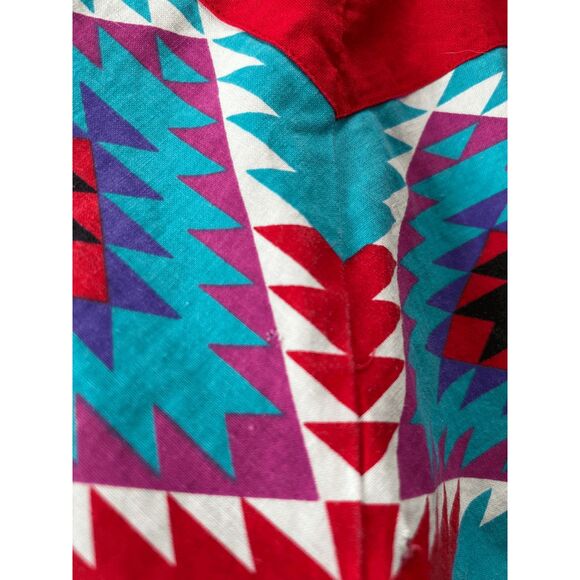 Southwest Canyon Western/Aztec Style Long Sleeve Pullover Shirt, Size L, Cotton - Picture 5 of 10